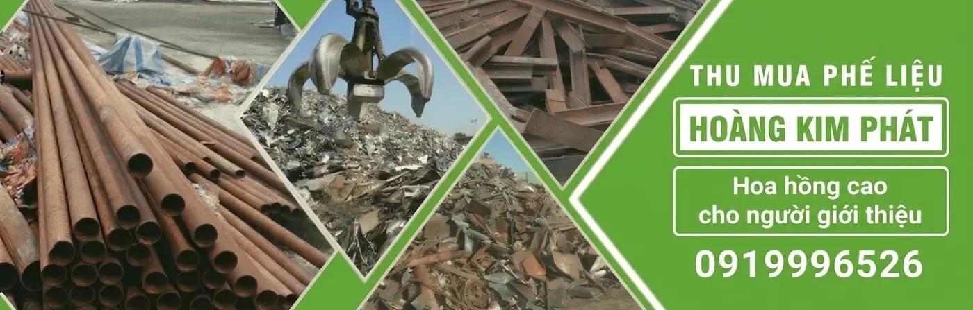 Banner Phế Liệu Giá Cao - Hoàng Kim Phát cho dịch vụ thu mua phế liệu công nghiệp toàn quốc